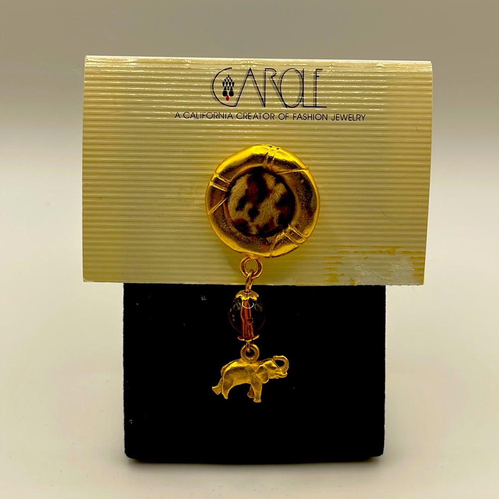 Carole of California Leopard and Elephant Pin